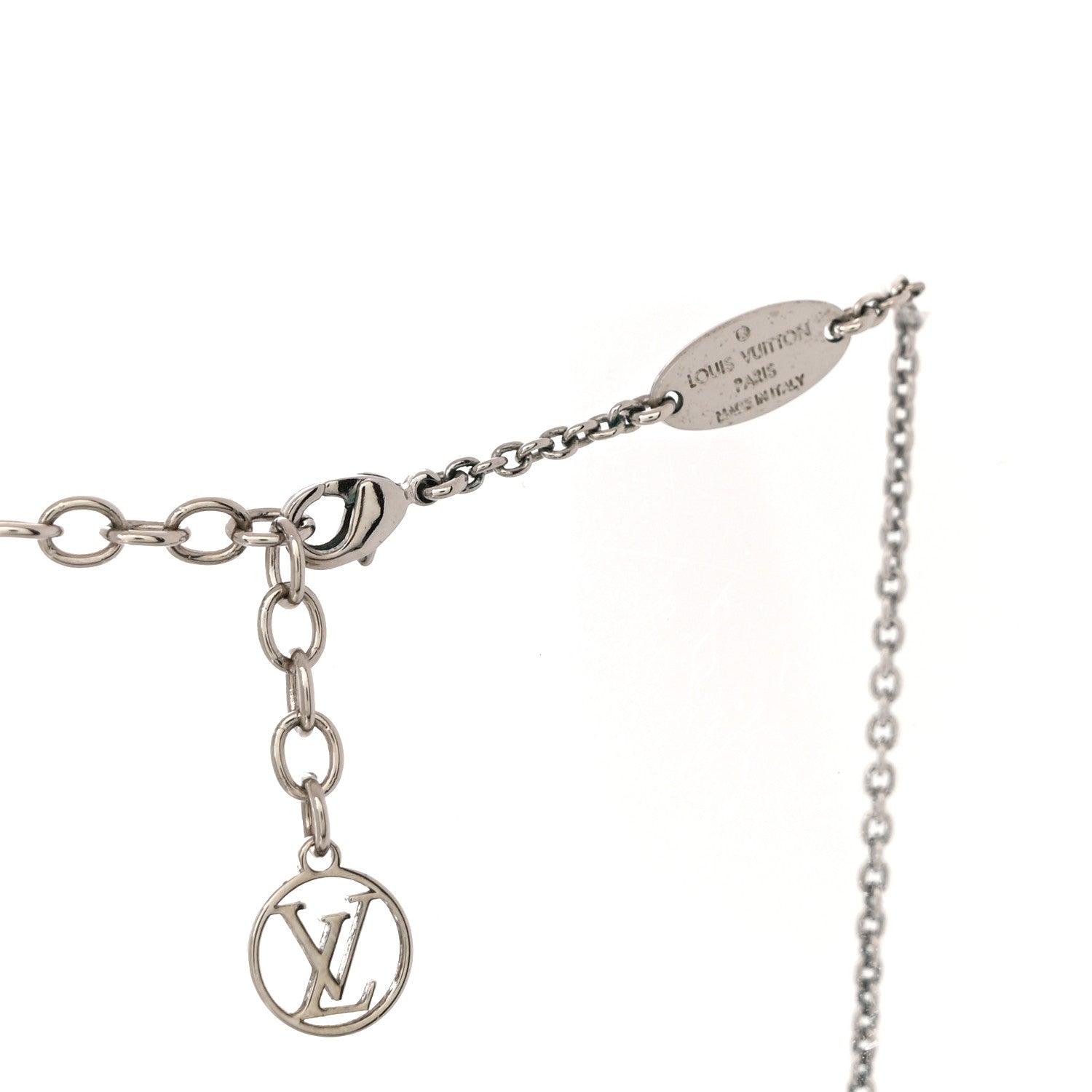 Louis Vuitton Metal Essential V Supple Necklace Silver