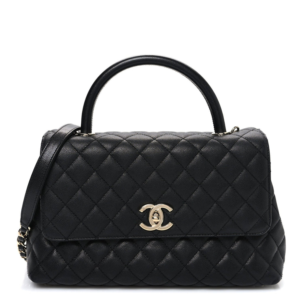 Chanel Caviar Quilted Small Coco Handle Flap Black