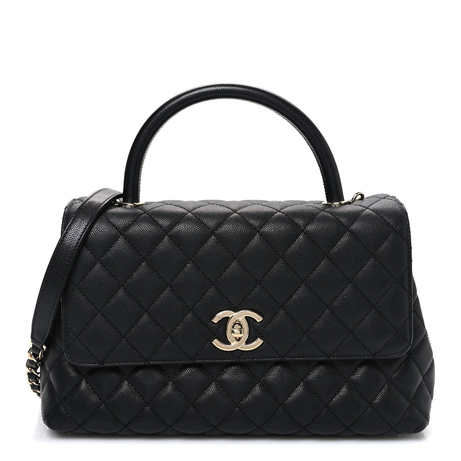Chanel Caviar Quilted Small Coco Handle Flap Black