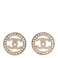 Pearl CC Round Earrings Gold