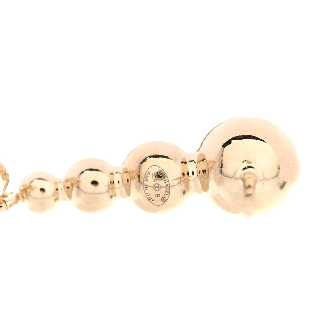 Crystal CC Drop Earrings Gold