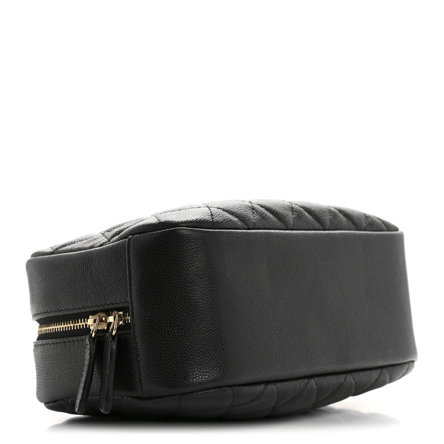 Caviar Quilted Medium Curvy Pouch Cosmetic Case Black