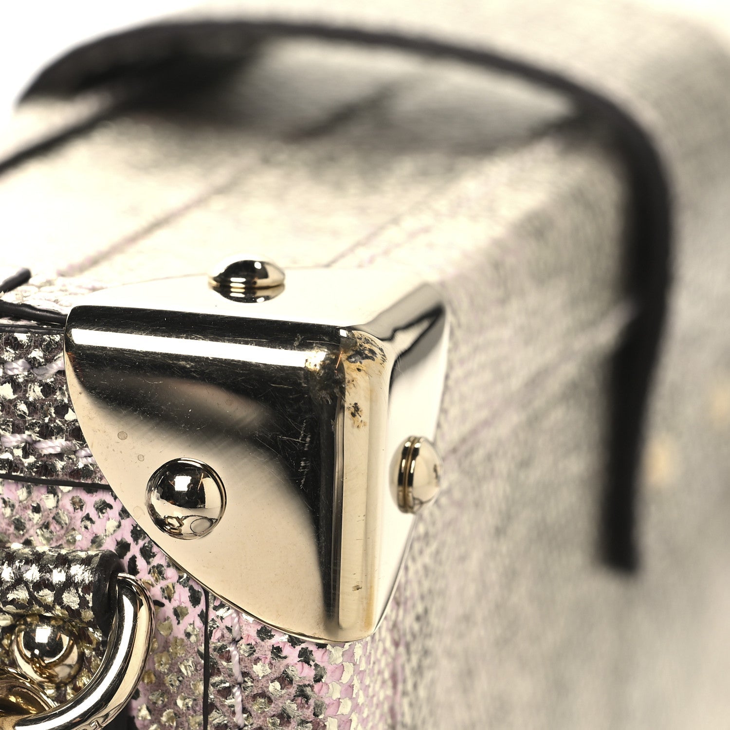 Louis Vuitton Lizard Petite Malle Silver
