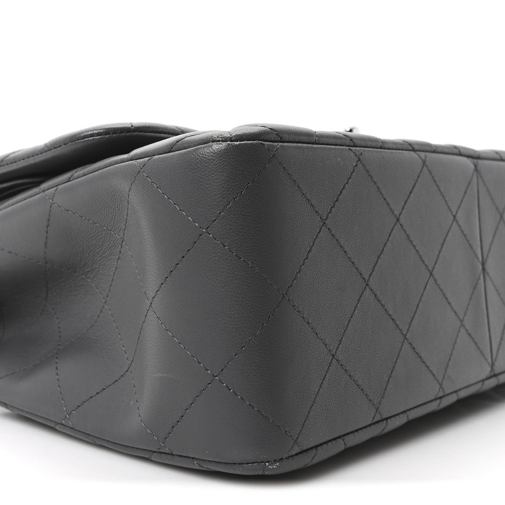 Chanel Lambskin Quilted Jumbo Double Flap Dark Grey