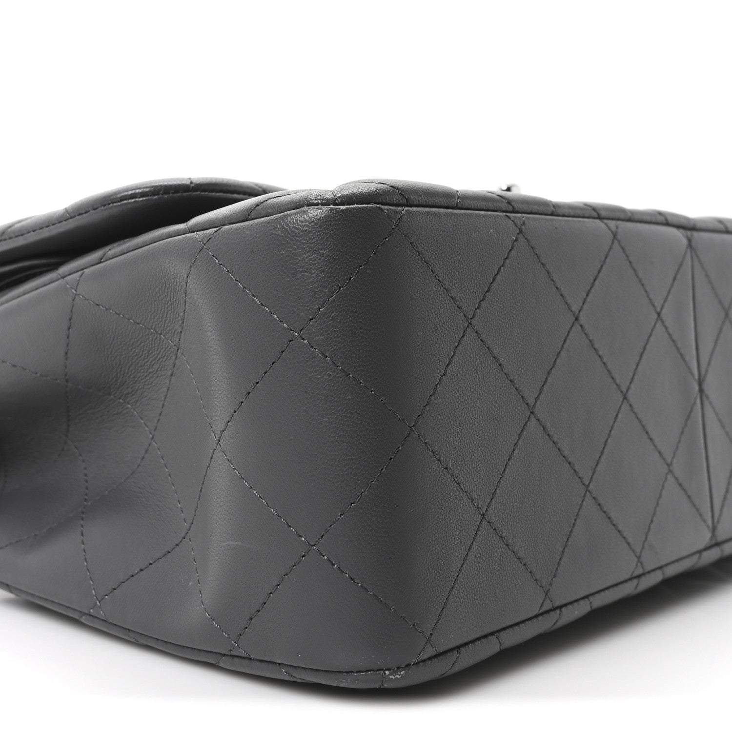 Chanel Lambskin Quilted Jumbo Double Flap Dark Grey