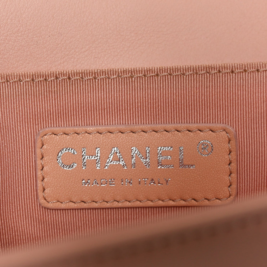 Chanel Lambskin Quilted Medium Boy Flap Light Pink