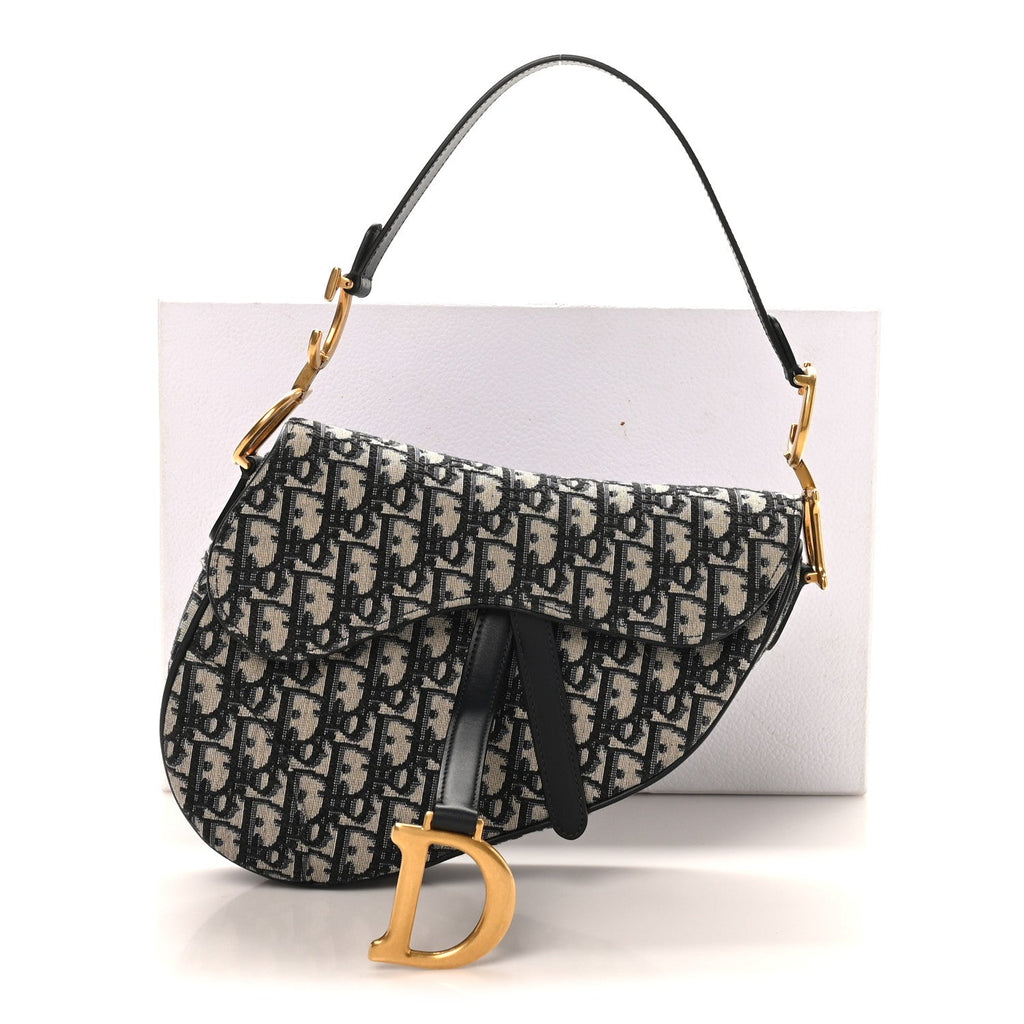 Christian Dior Oblique Saddle Bag Blue