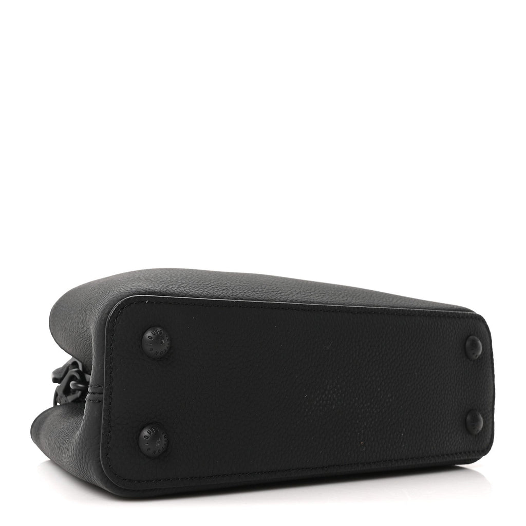 Louis Vuitton Matte Taurillon Capucines East West Mini All Black