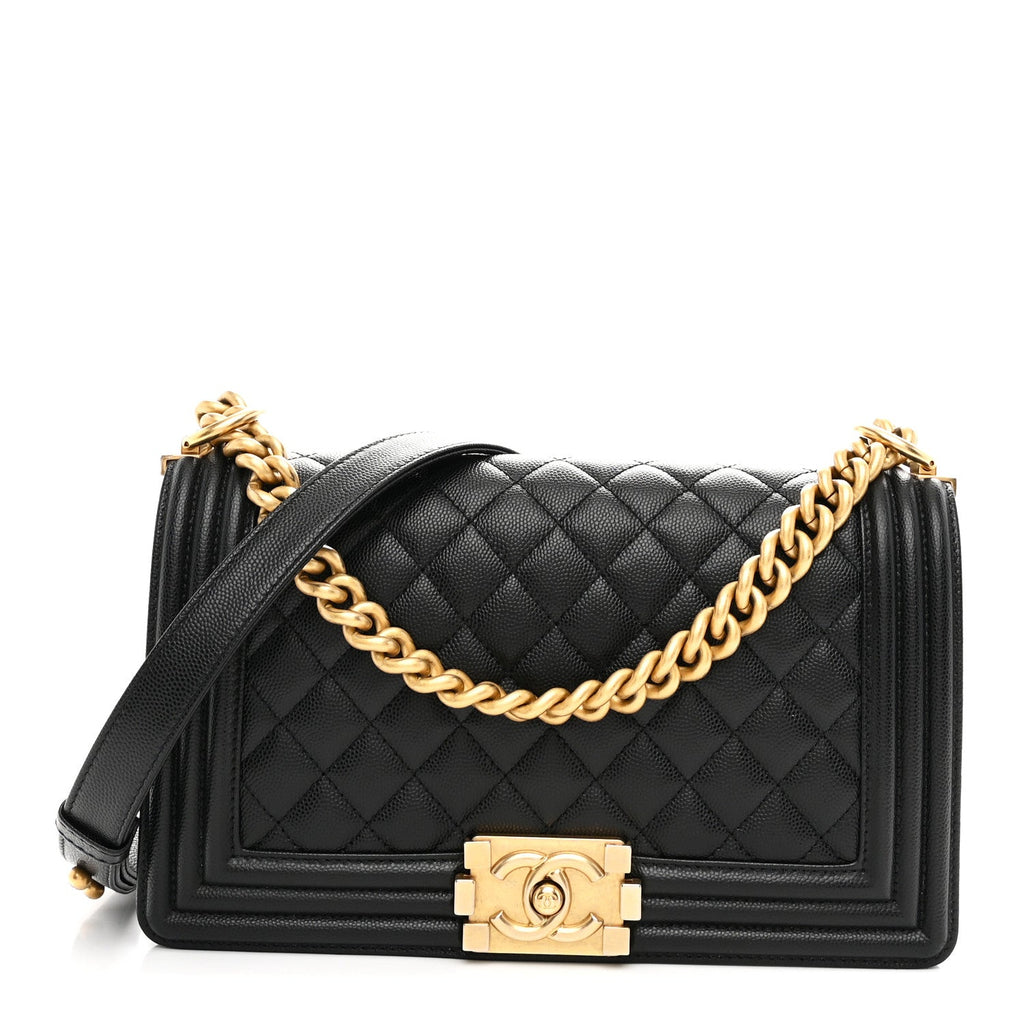 Chanel Caviar Quilted Medium Boy Flap Black