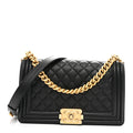 Chanel Caviar Quilted Medium Boy Flap Black