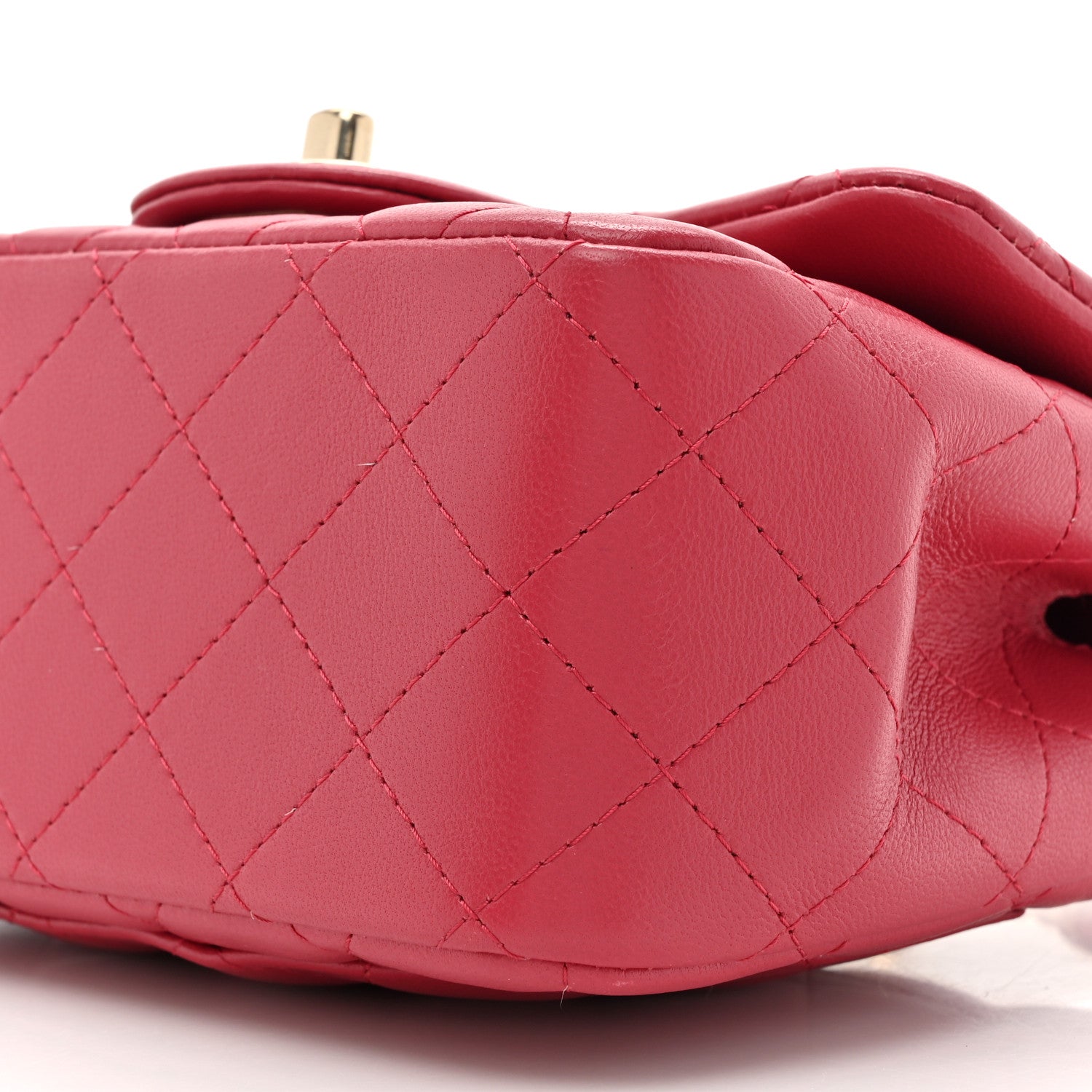 Chanel Lambskin Quilted Mini Square Flap Dark Pink