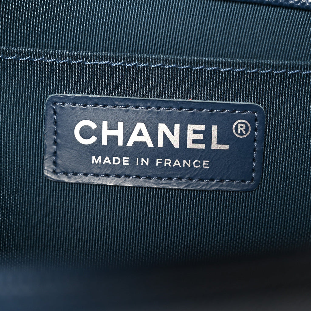 Chanel Caviar Quilted Medium Boy Flap Dark Navy Blue