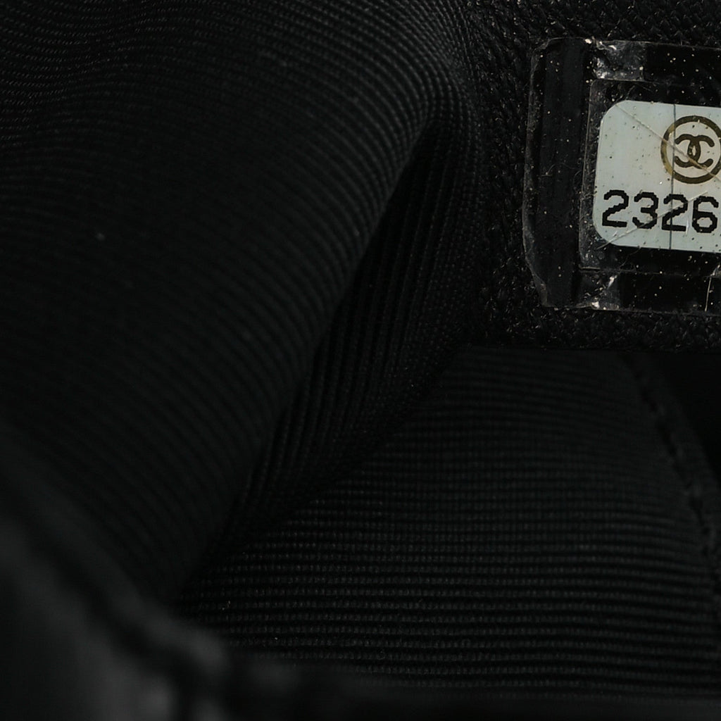 Chanel Lambskin Quilted Drawstring Bag Black
