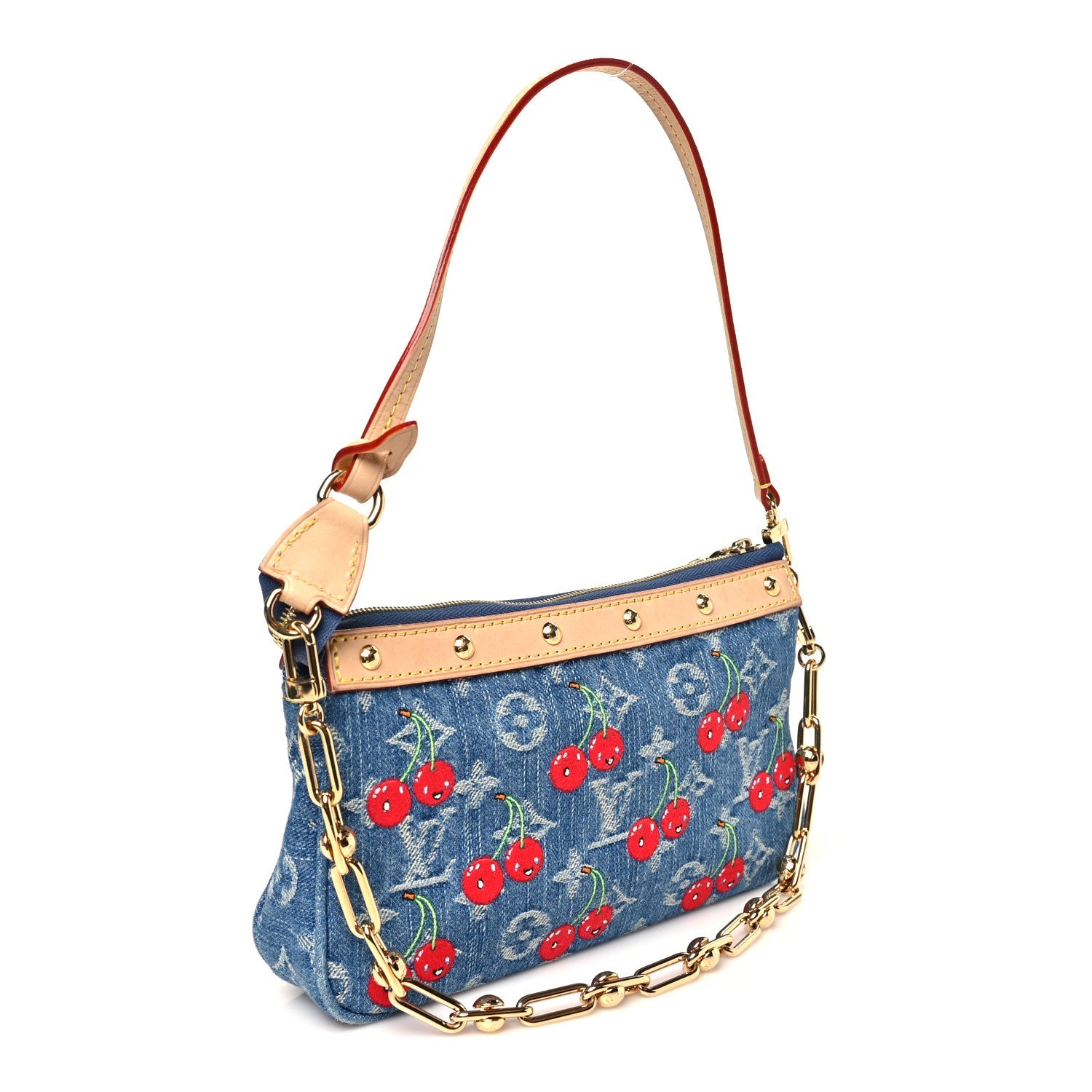 Louis Vuitton LV X TM Monogram Denim Cerises Pochette Accessories Blue