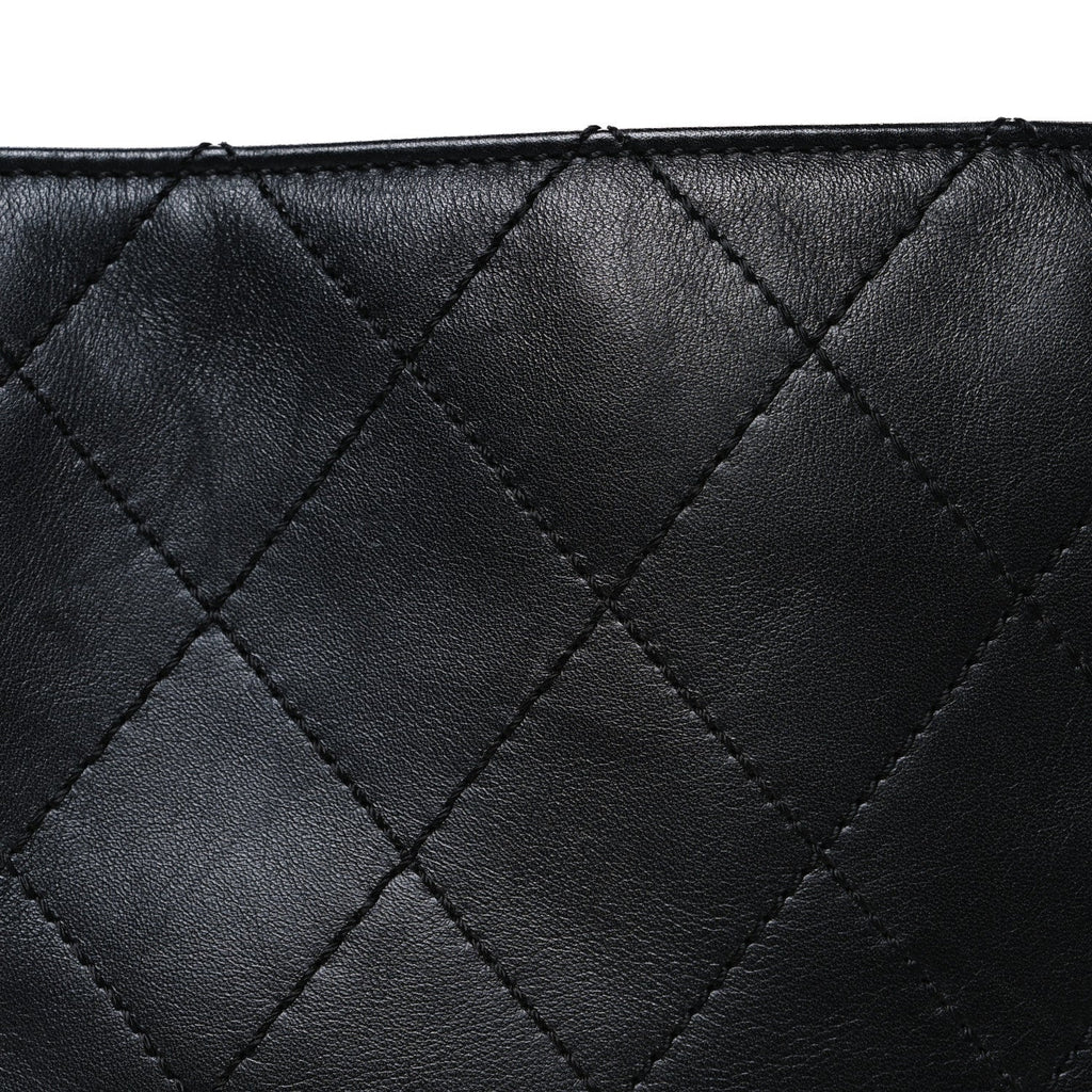 Chanel Lambskin Diamond Stitched Shoulder Bag Black