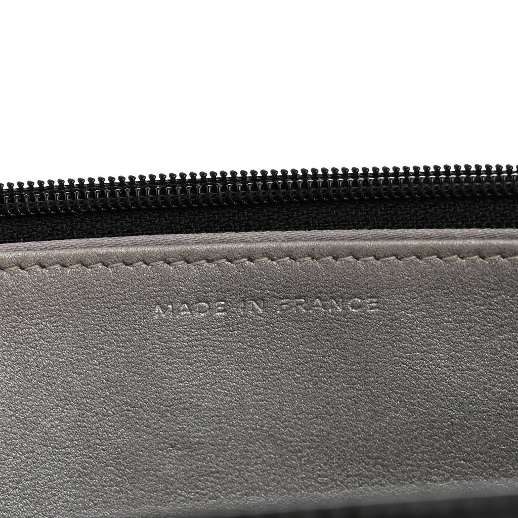 Chanel Lambskin Camellia Embossed Wallet On Chain WOC Black