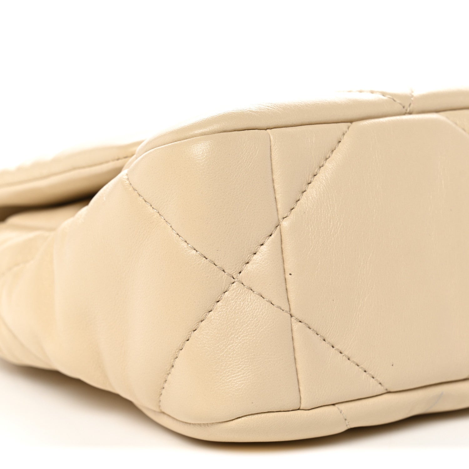 Chanel Lambskin Quilted Medium Chanel 19 Flap Beige