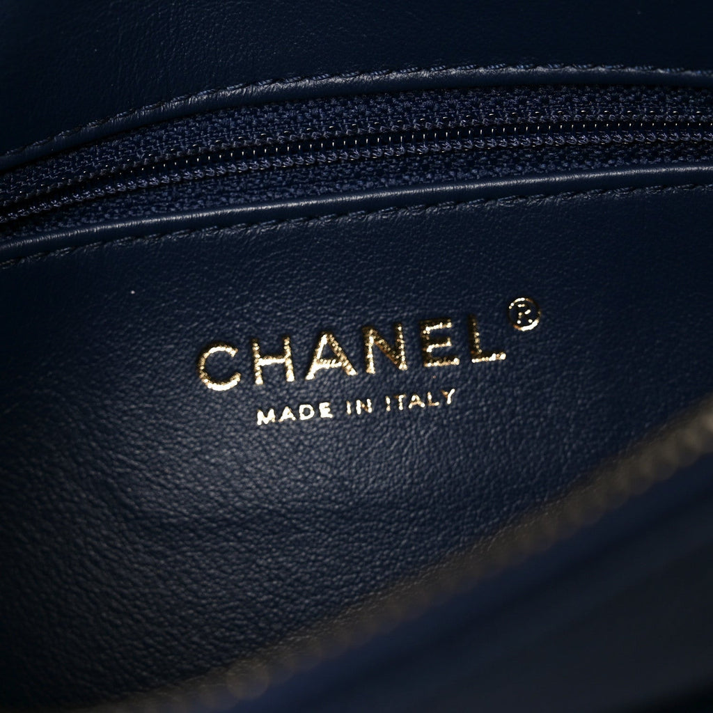 Chanel Caviar Quilted Filigree Waist Bag Blue