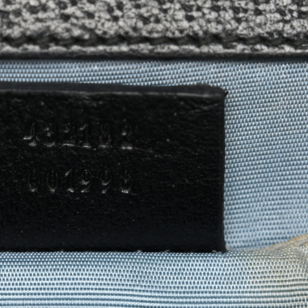 Gucci Grained Calfskin Bee Star Small Padlock Shoulder Bag Black