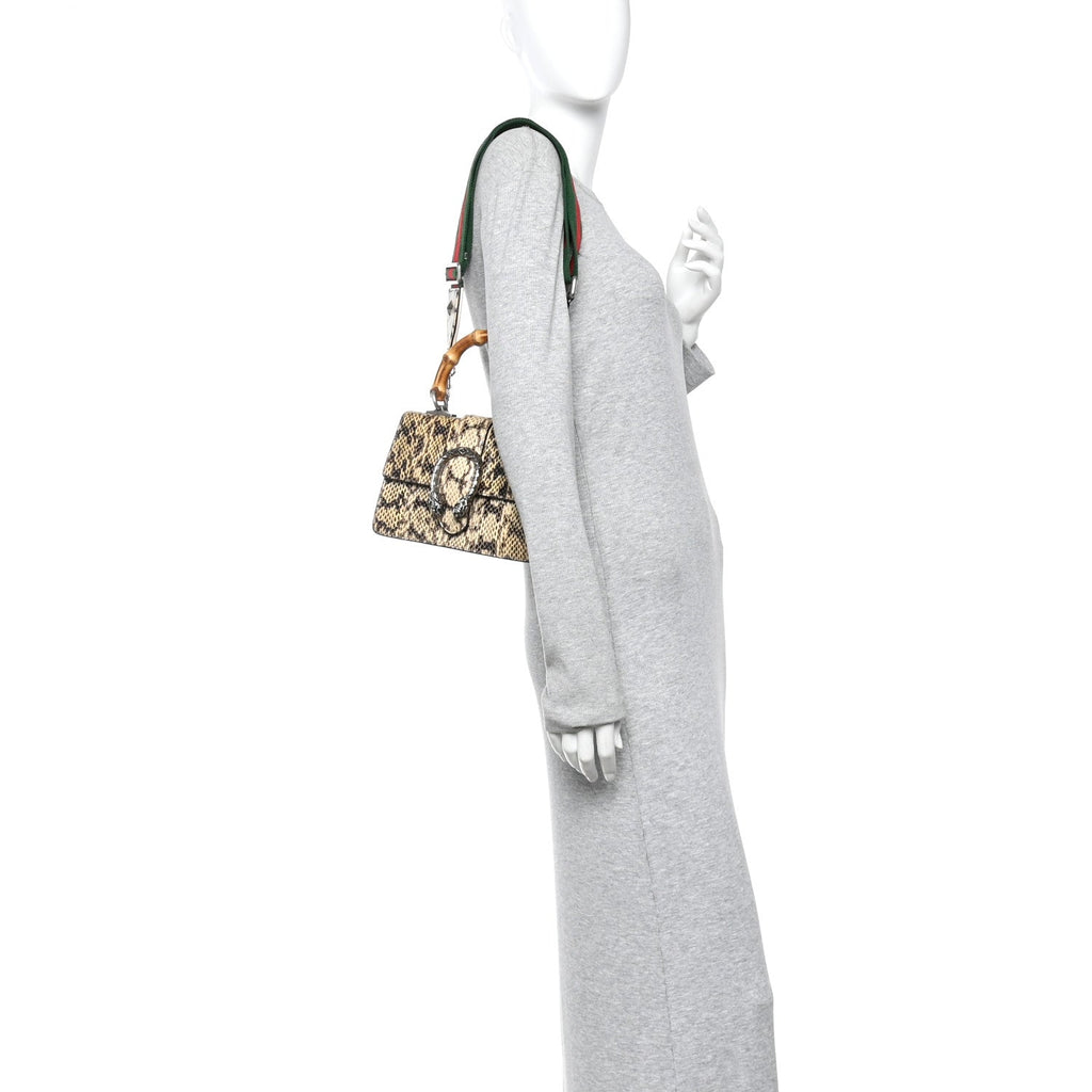 Gucci Snakeskin Bamboo Web Mini Dionysus Top Handle Bag