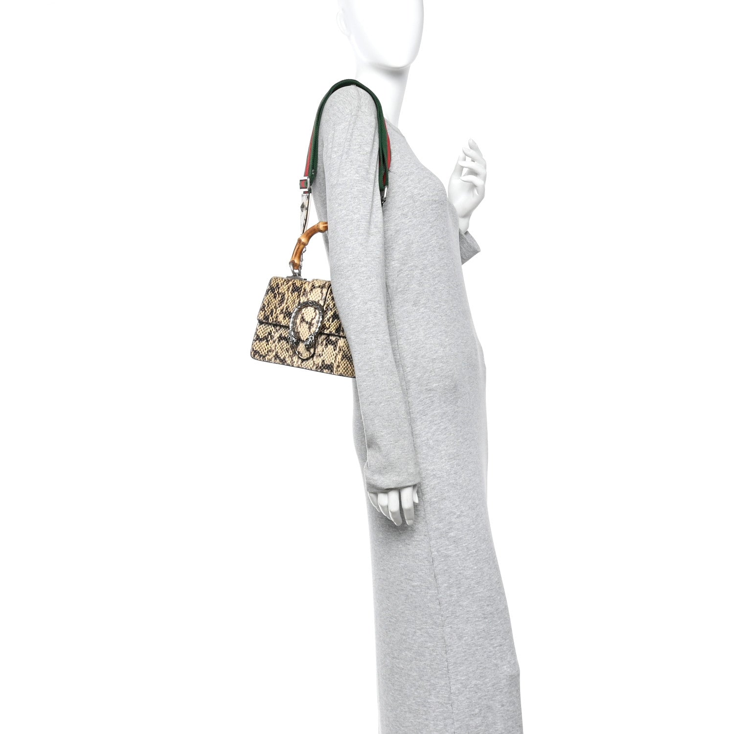 Gucci Snakeskin Bamboo Web Mini Dionysus Top Handle Bag