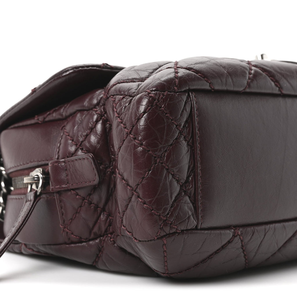 Chanel Aged Calfskin Medium New Portobello Flap Burgundy