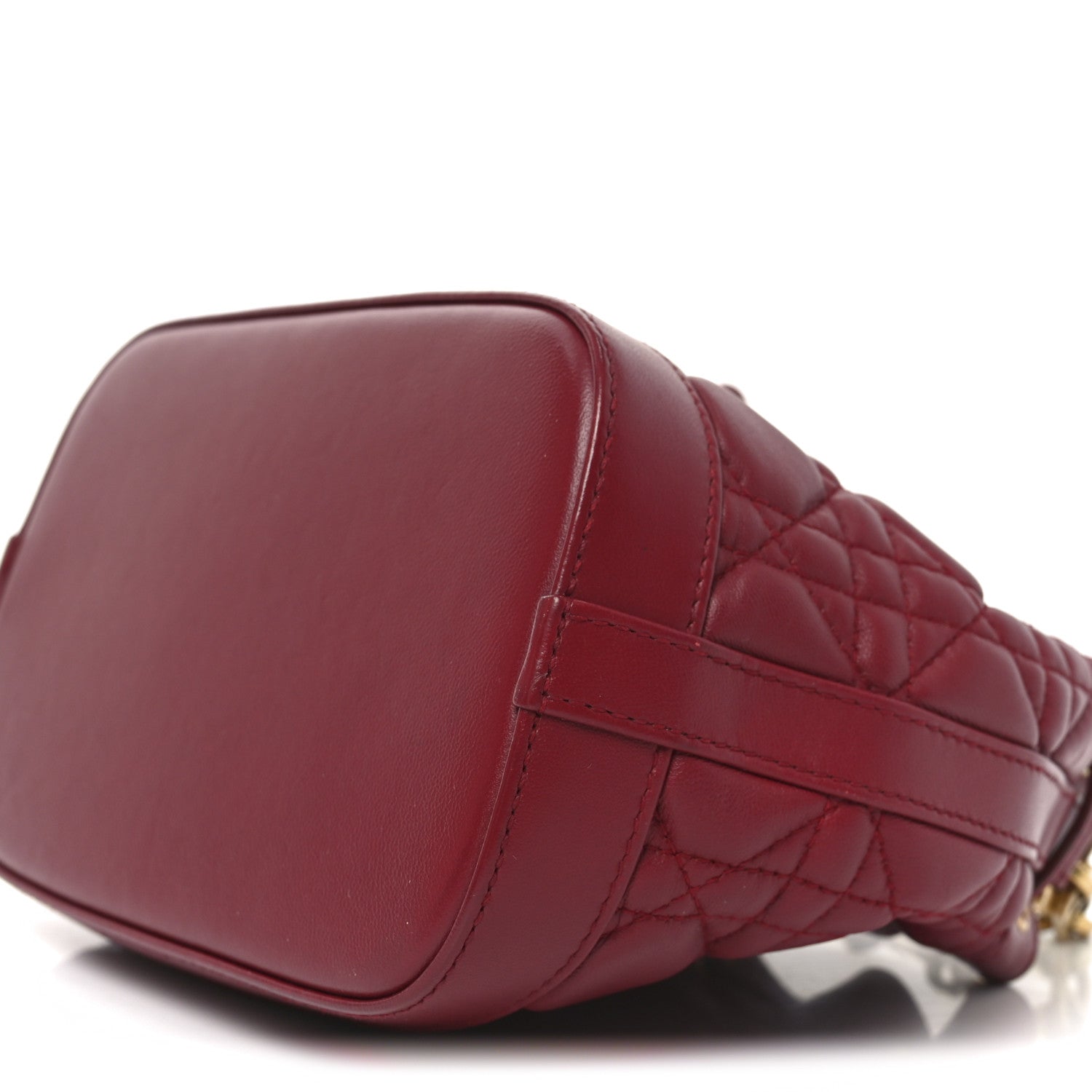 Christian Dior Lambskin Cannage Miss Dior Bucket Bag Cherry Red
