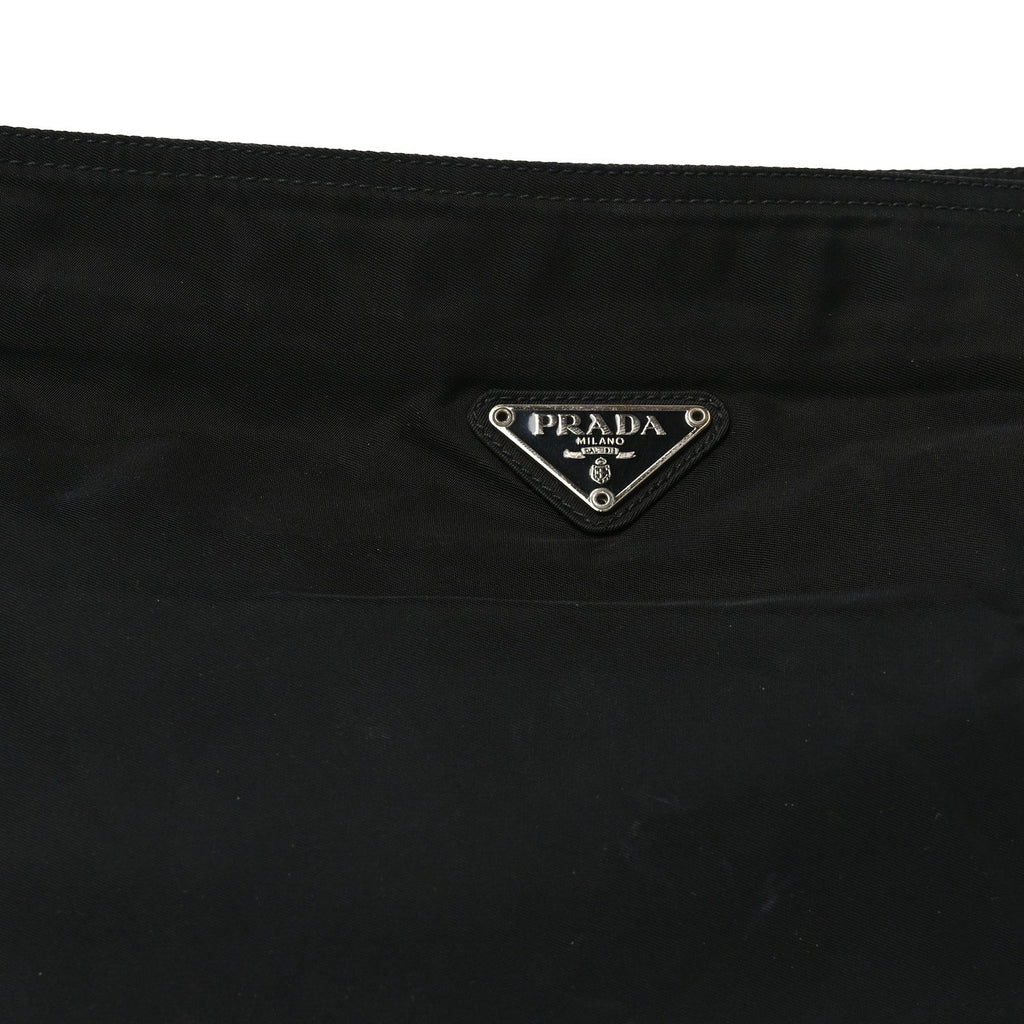 Prada Nylon Flat Messenger Bag Black