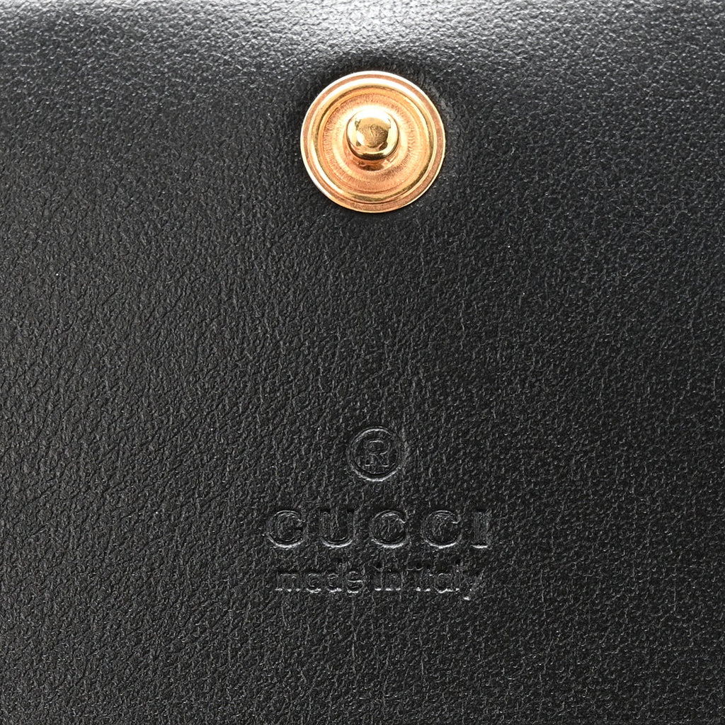 Gucci Calfskin GG Matelasse Card Case Wallet Black