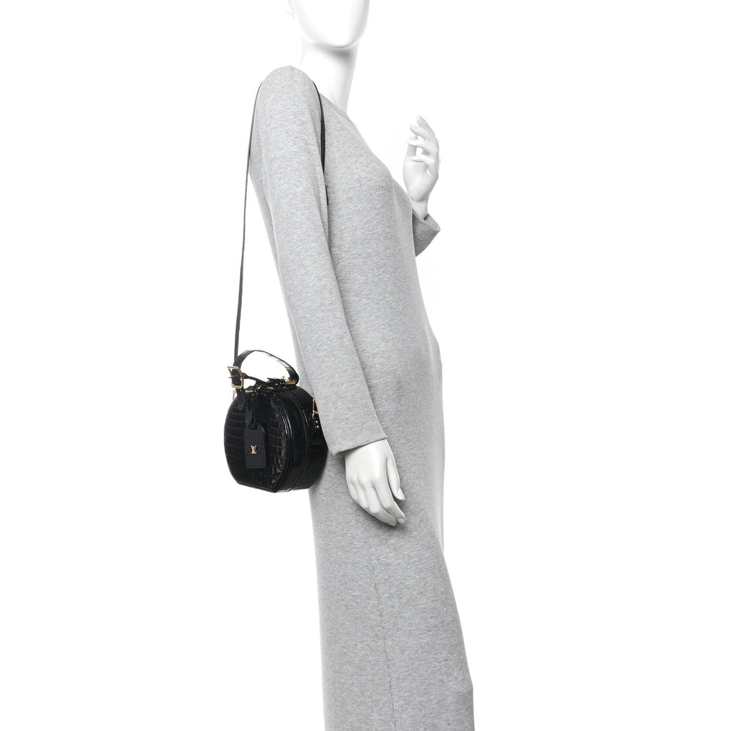 Louis Vuitton Crocodile Petite Boite Chapeau Black