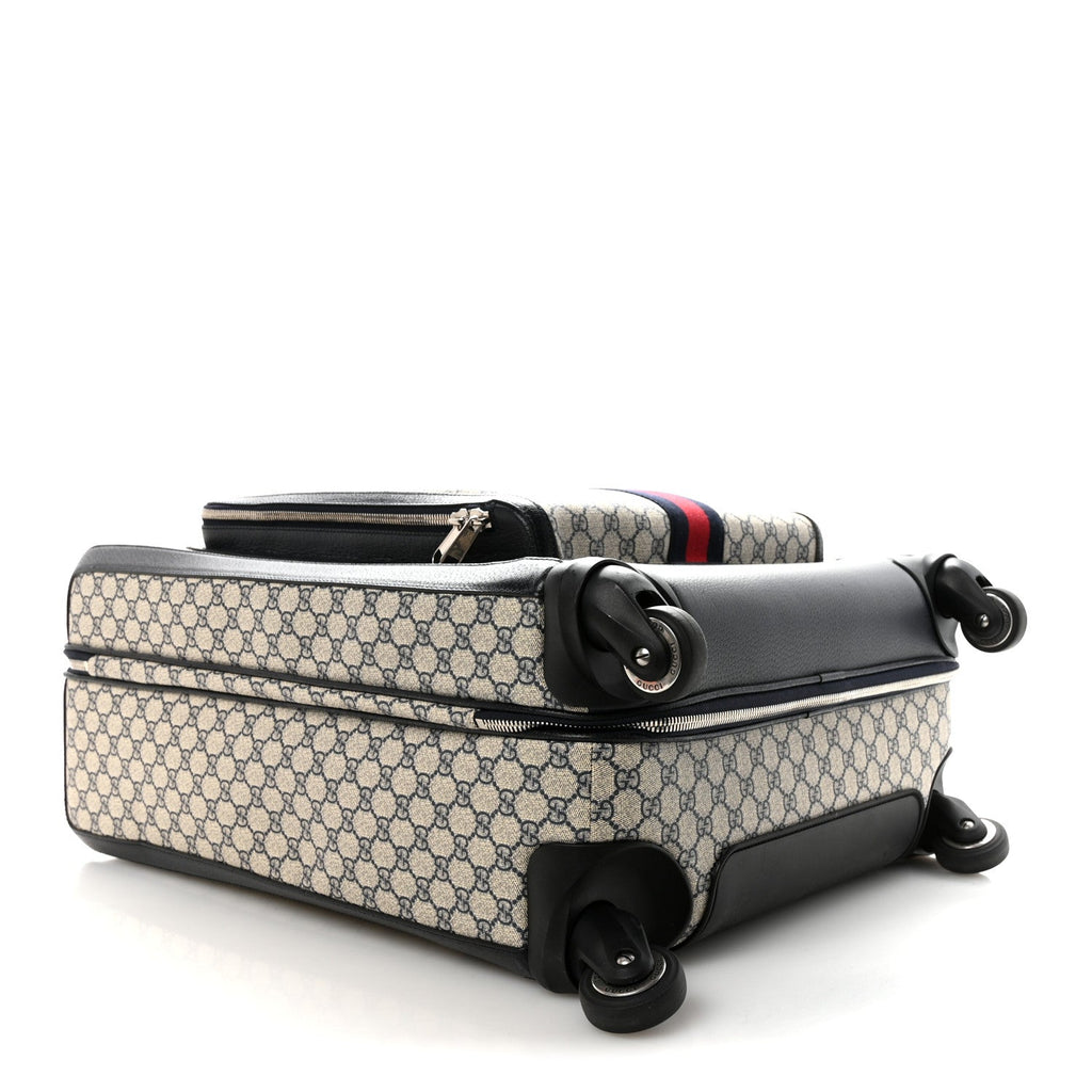 Gucci GG Supreme Monogram Web Medium Savoy Trolley Beige Blue