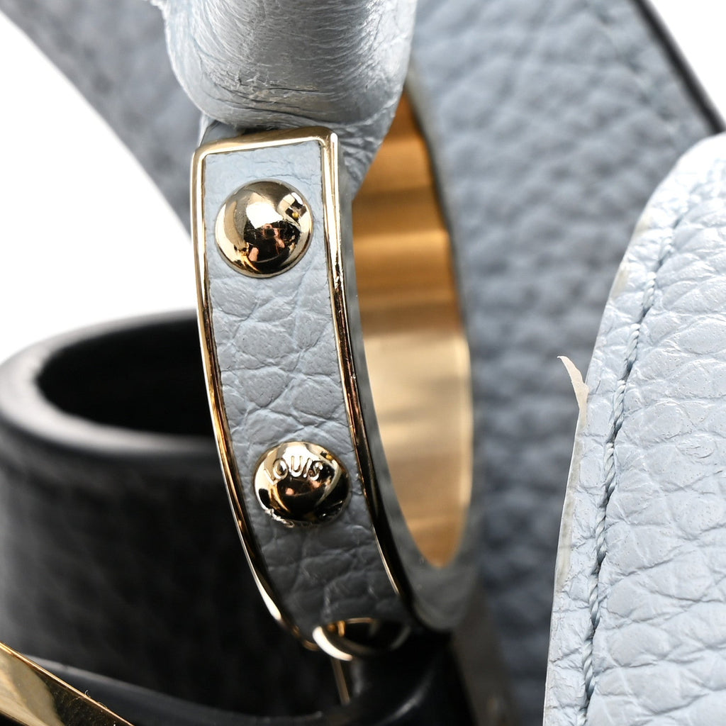 Louis Vuitton Taurillon Capucines MM Black Blue White
