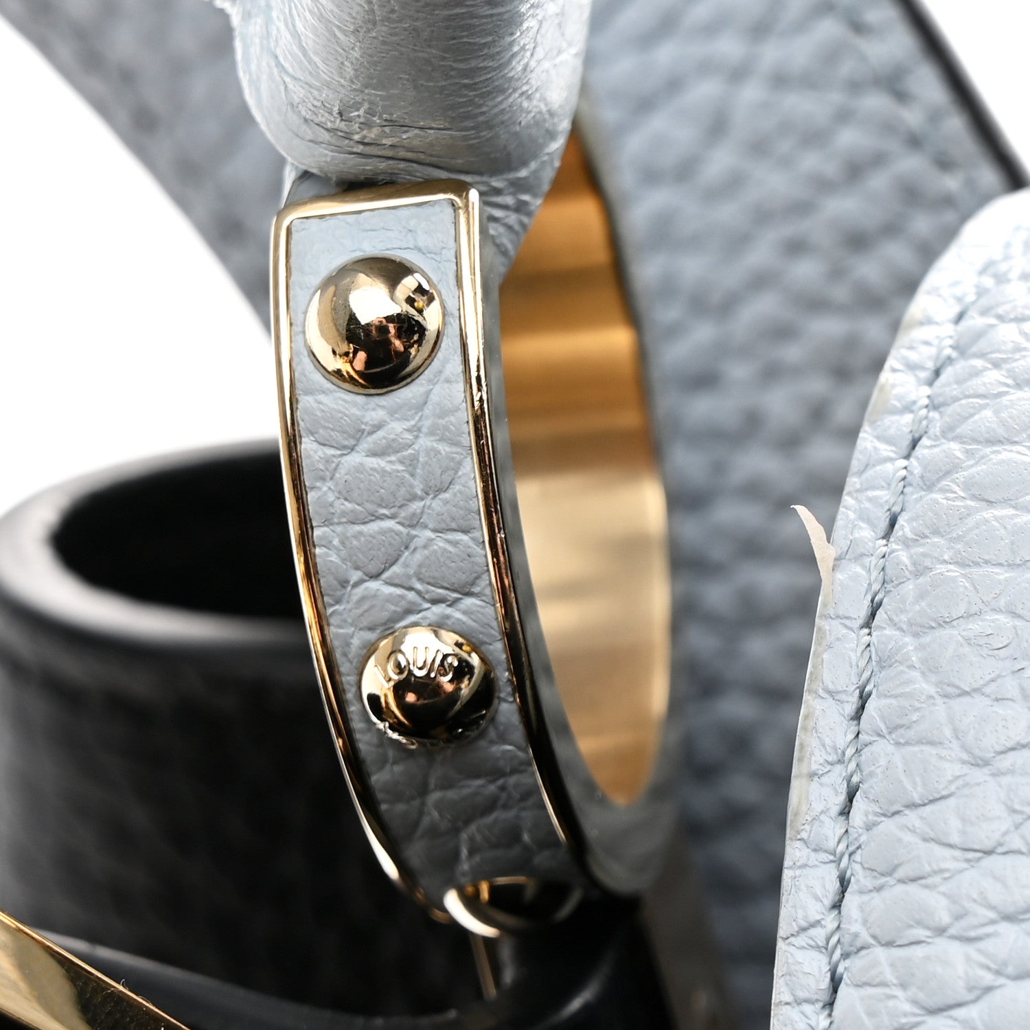Louis Vuitton Taurillon Capucines MM Black Blue White
