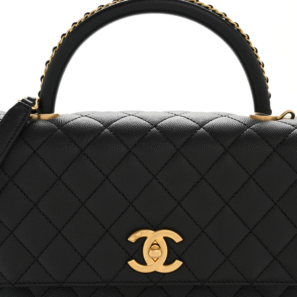 Chanel Caviar Quilted Small Coco Chain Handle Flap Black