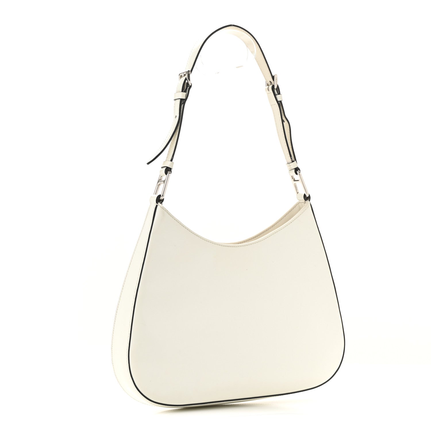 Prada Spazzolato Cleo Adjustable Strap Shoulder Bag White