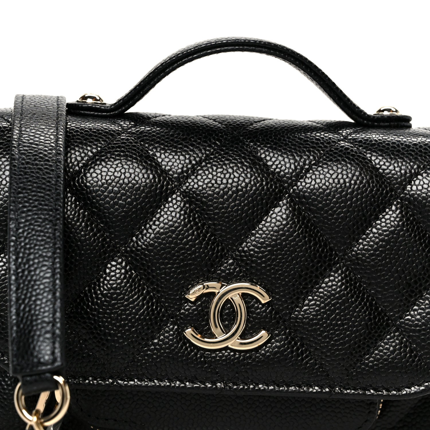 Chanel Caviar Quilted Business Affinity Clutch With Chain Black