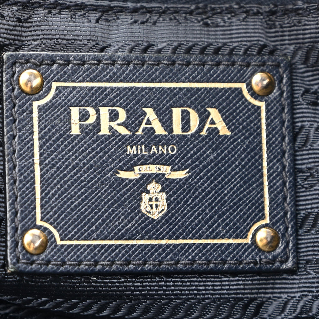 Prada Saffiano Tessuto Nylon Shopping Tote Royal Blue