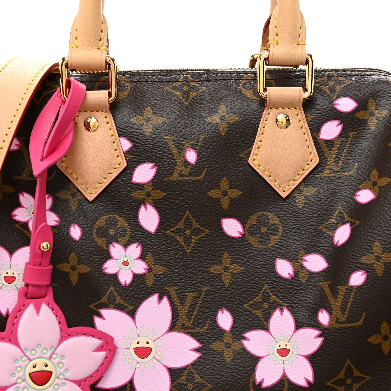 Louis Vuitton LV X TM Monogram Cherry Blossom Speedy Bandouliere 25 Sakura Brown