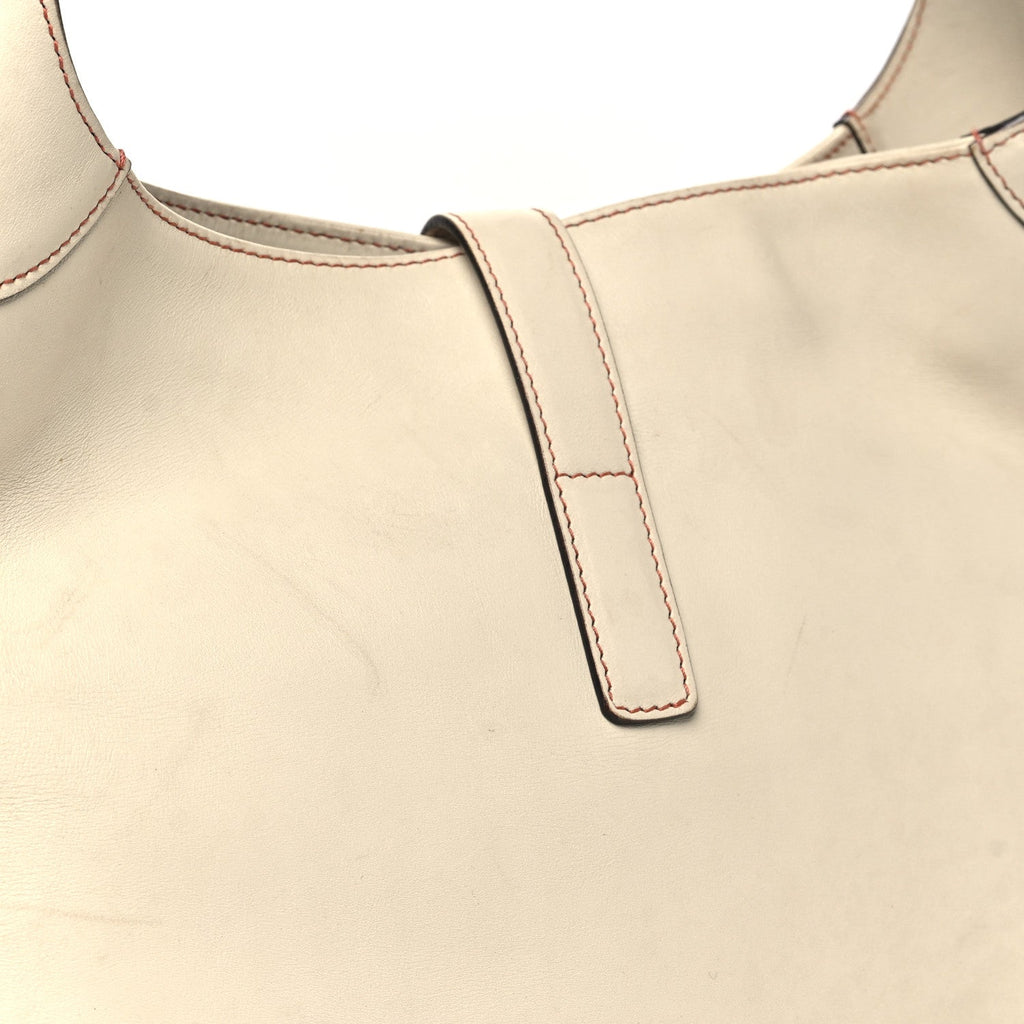Gucci Calfskin Piston Lock Jackie O Hobo White