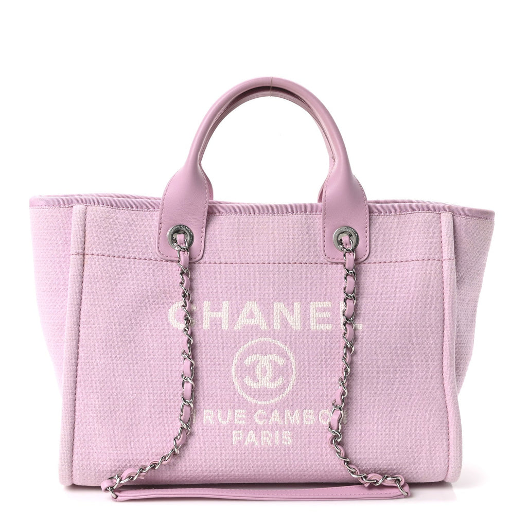 Chanel Mixed Fibers Small Deauville Tote Pink