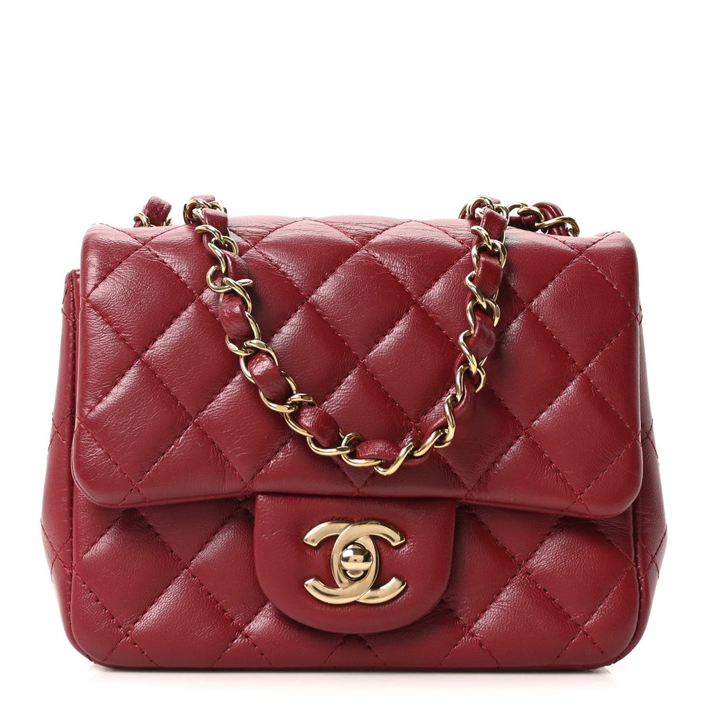 Chanel Lambskin Quilted Mini Square Flap Red