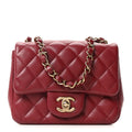 Chanel Lambskin Quilted Mini Square Flap Red