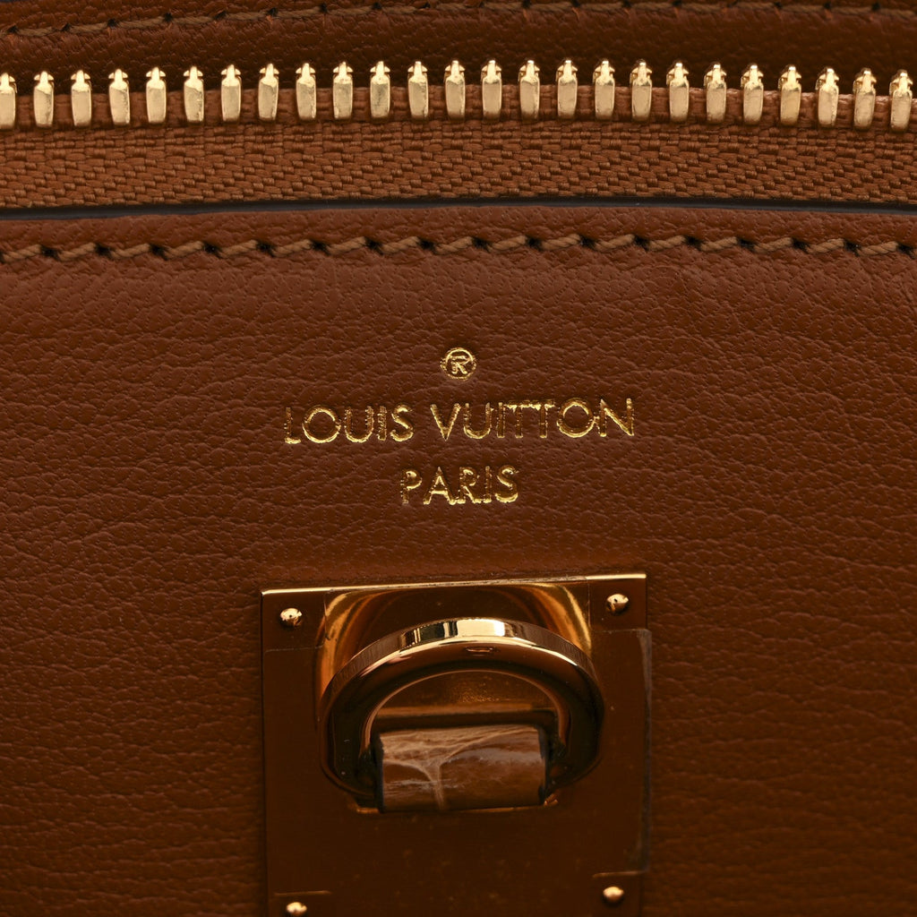 Louis Vuitton Alligator City Steamer MM Sienna Brown