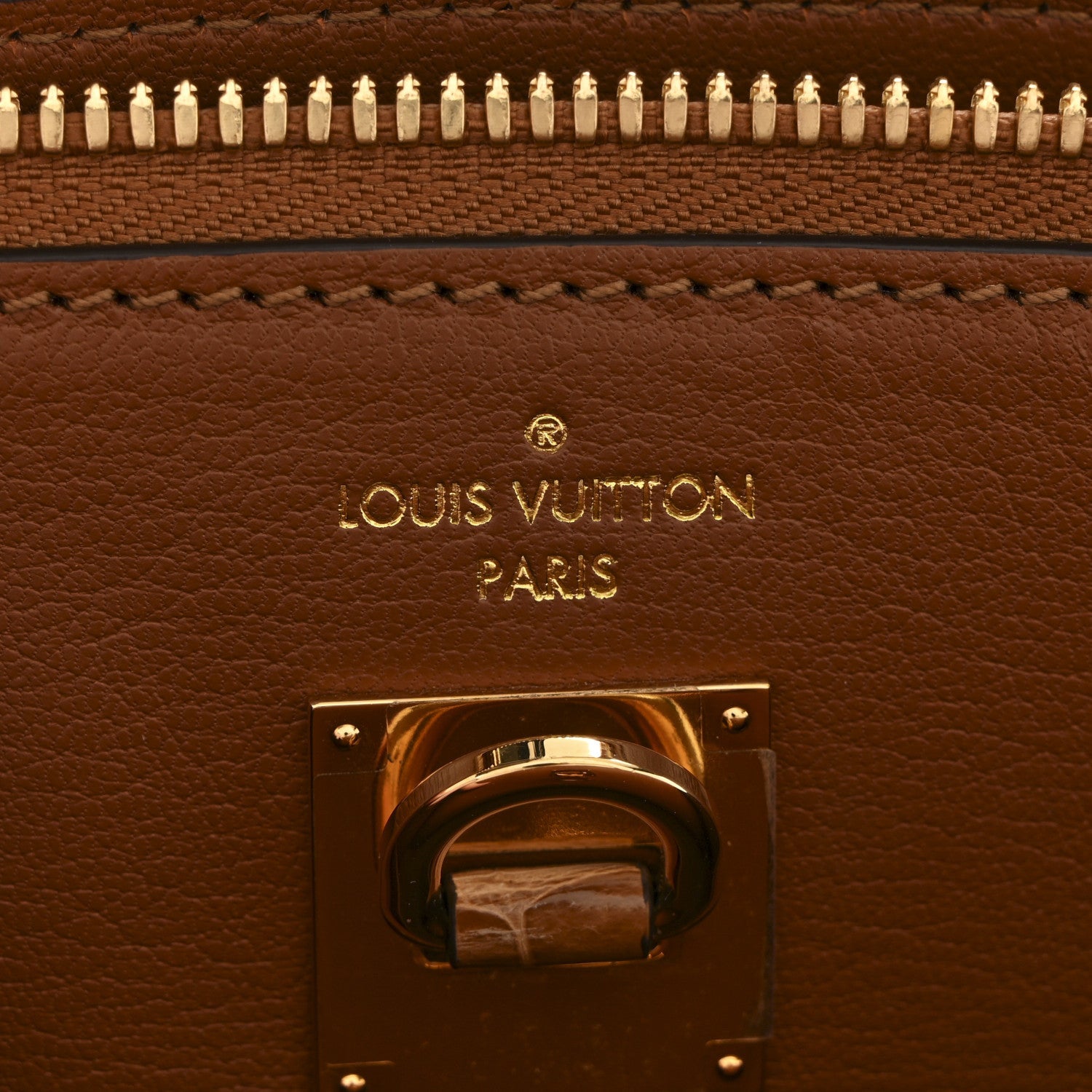 Louis Vuitton Alligator City Steamer MM Sienna Brown
