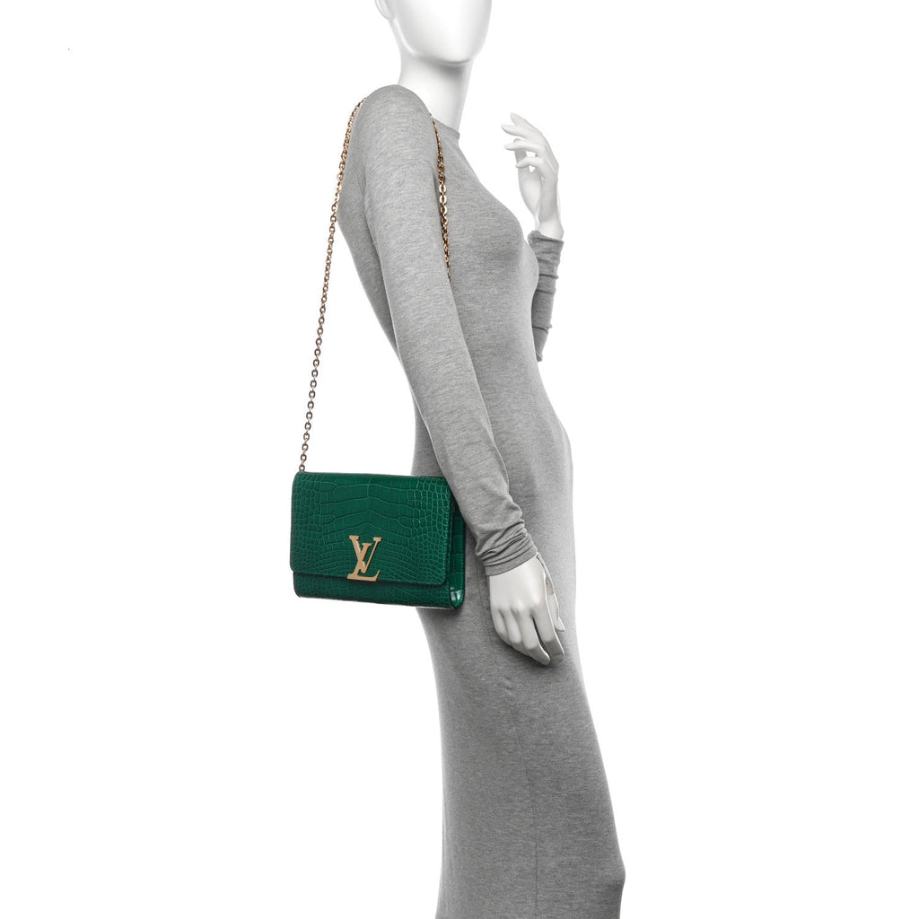 Louis Vuitton Alligator Chain Louise GM Emerald