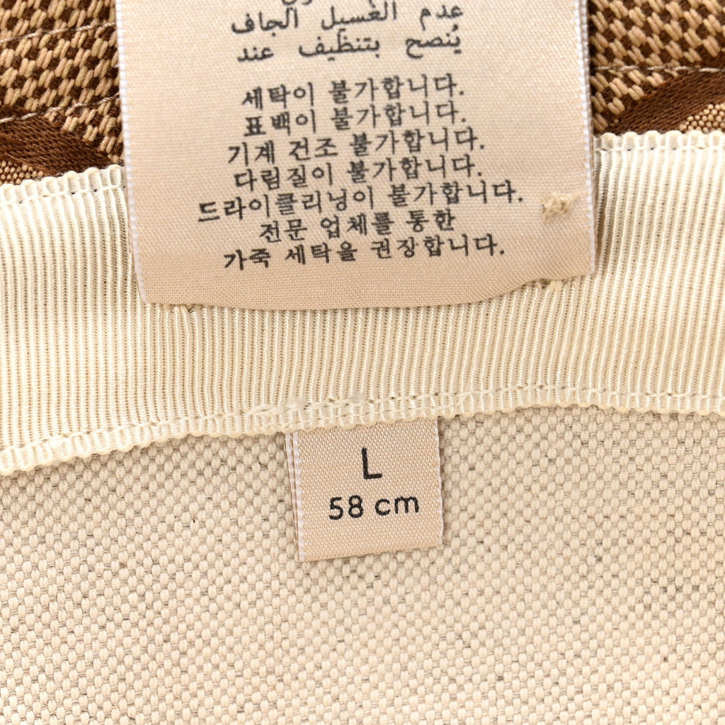 Gucci Monogram Jumbo GG Bucket Hat L Camel Ebony New Acero