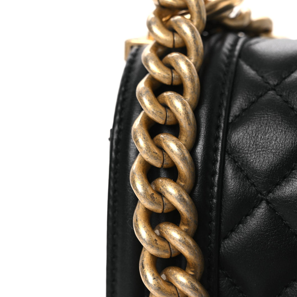 Chanel Lambskin Quilted Medium Boy Flap Black