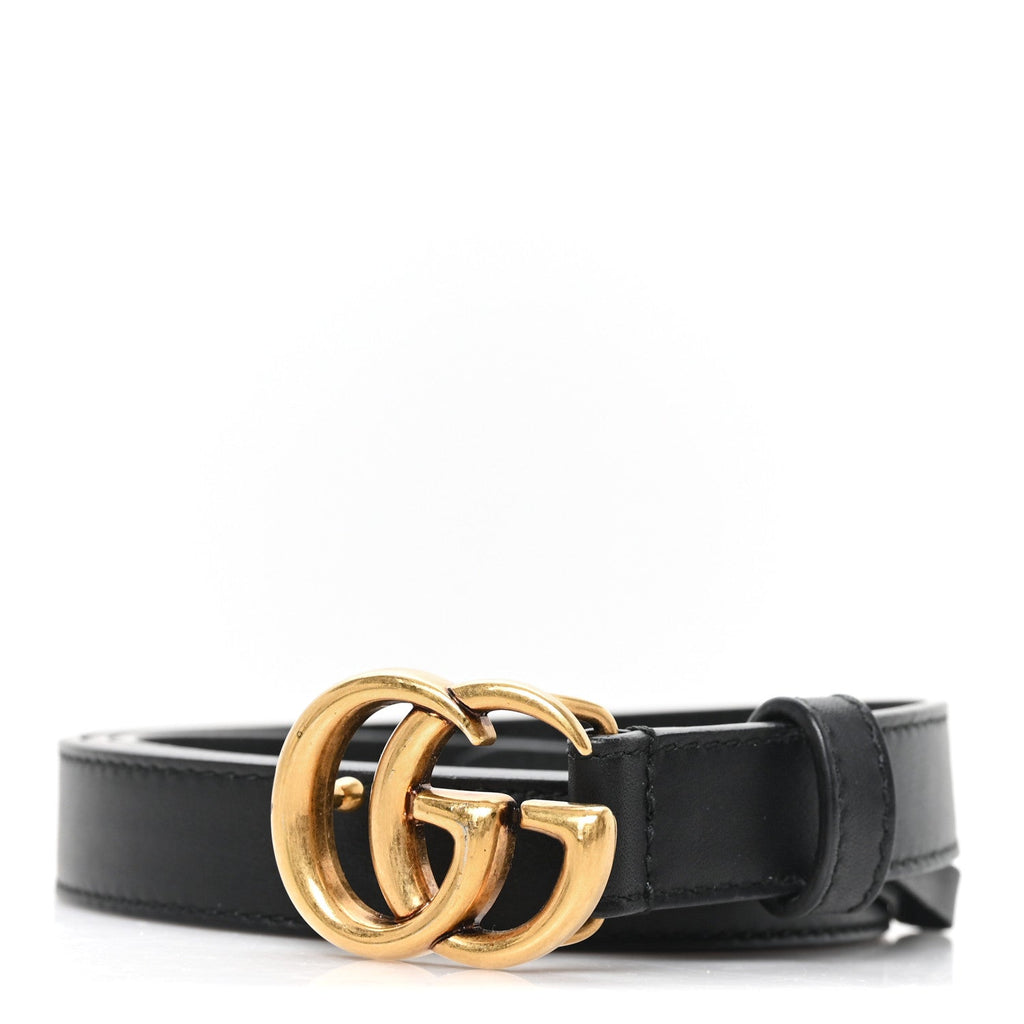 Gucci Calfskin Double G 20mm Belt 95 38 Black