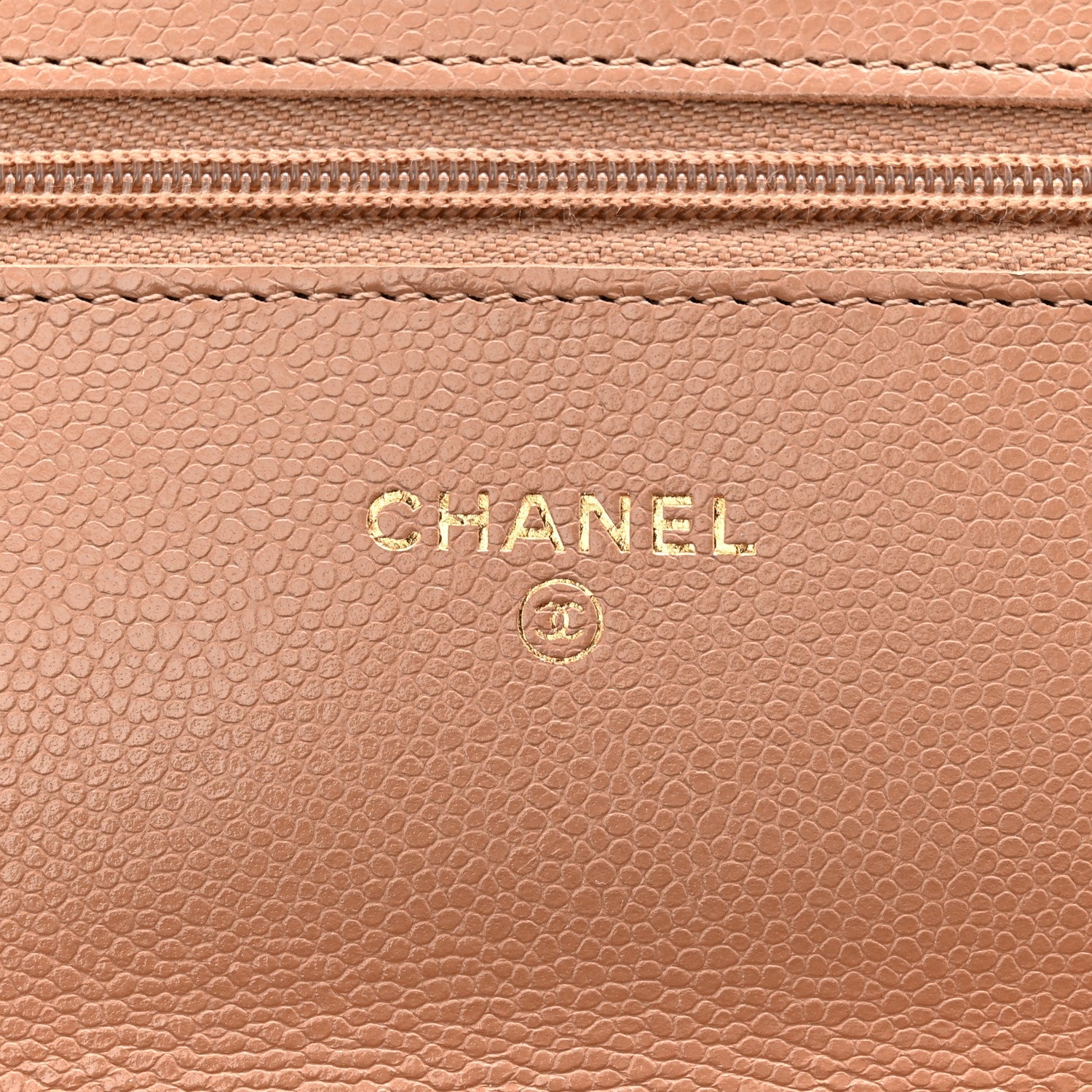 Chanel Caviar Quilted Wallet on Chain WOC Dark Beige