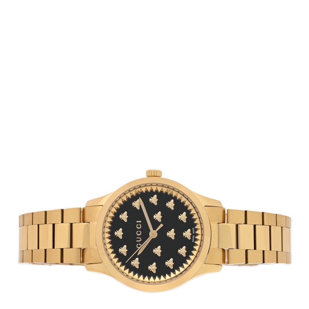 Gucci Stainless Steel 32mm G-Timeless Bee Quartz Watch Black